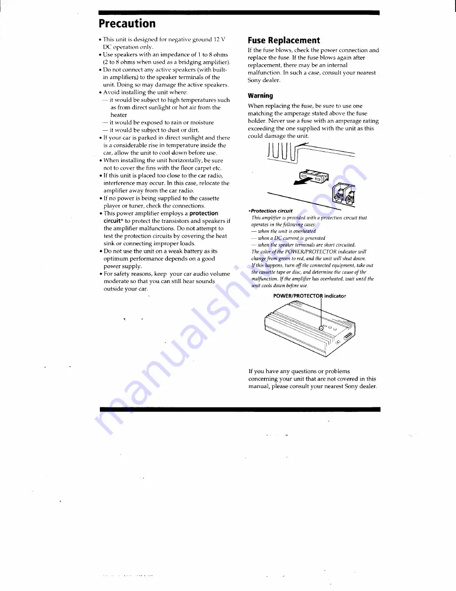 Sony XM-4026 Operating Instructions Manual Download Page 10