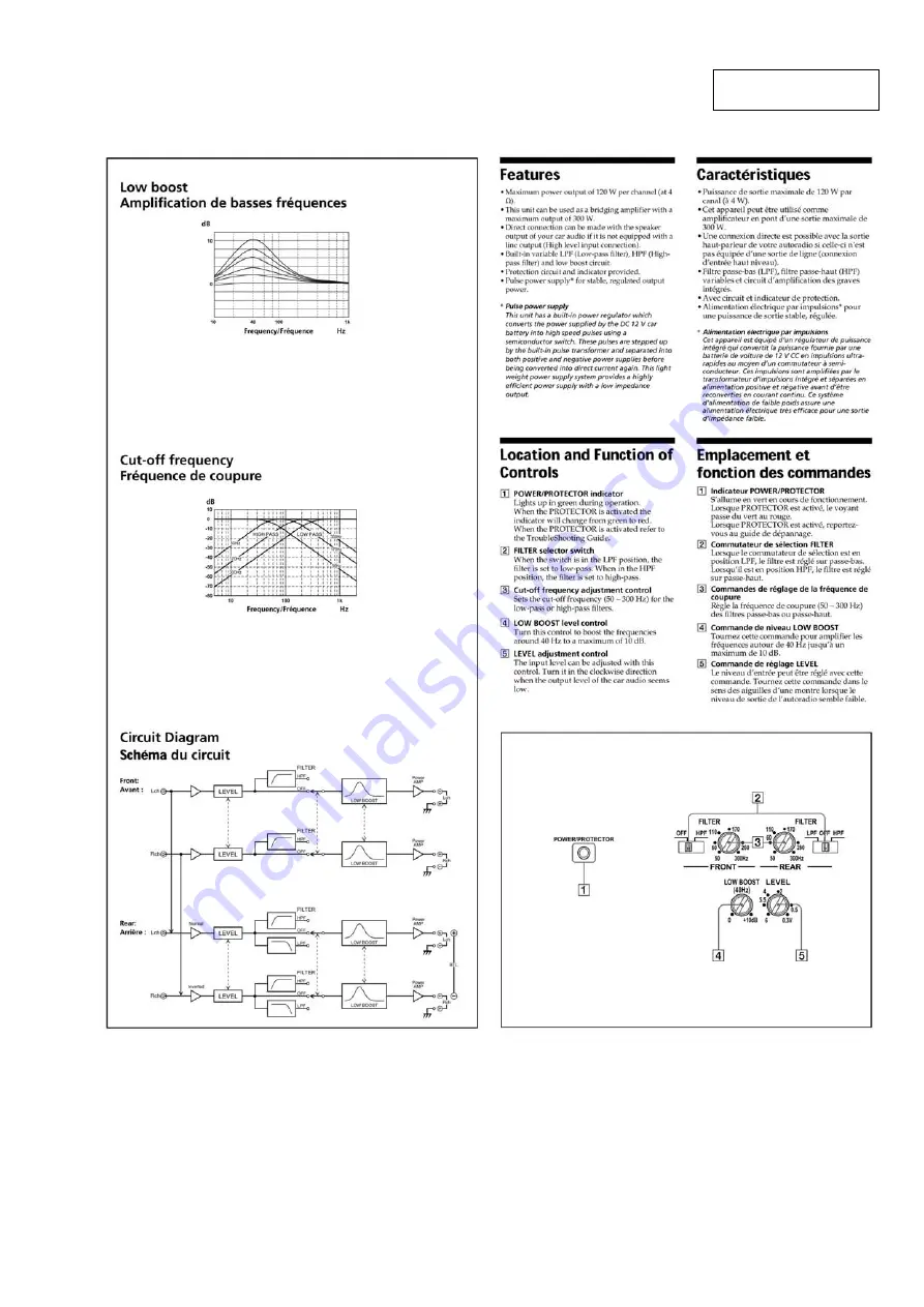 Sony XM-4060GTX Operating & Connection Скачать руководство пользователя страница 3