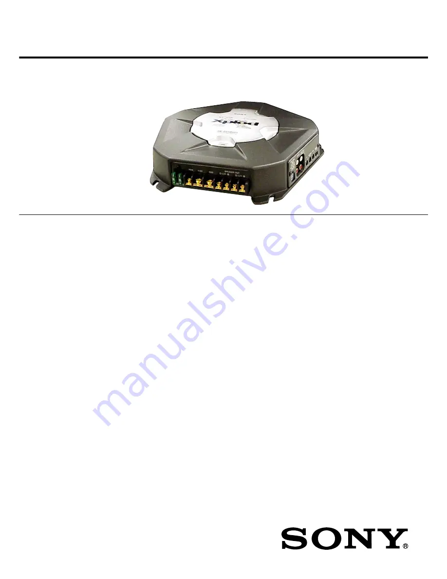 Sony XM-DS1300P5 Operating & Mounting Service Manual Download Page 1