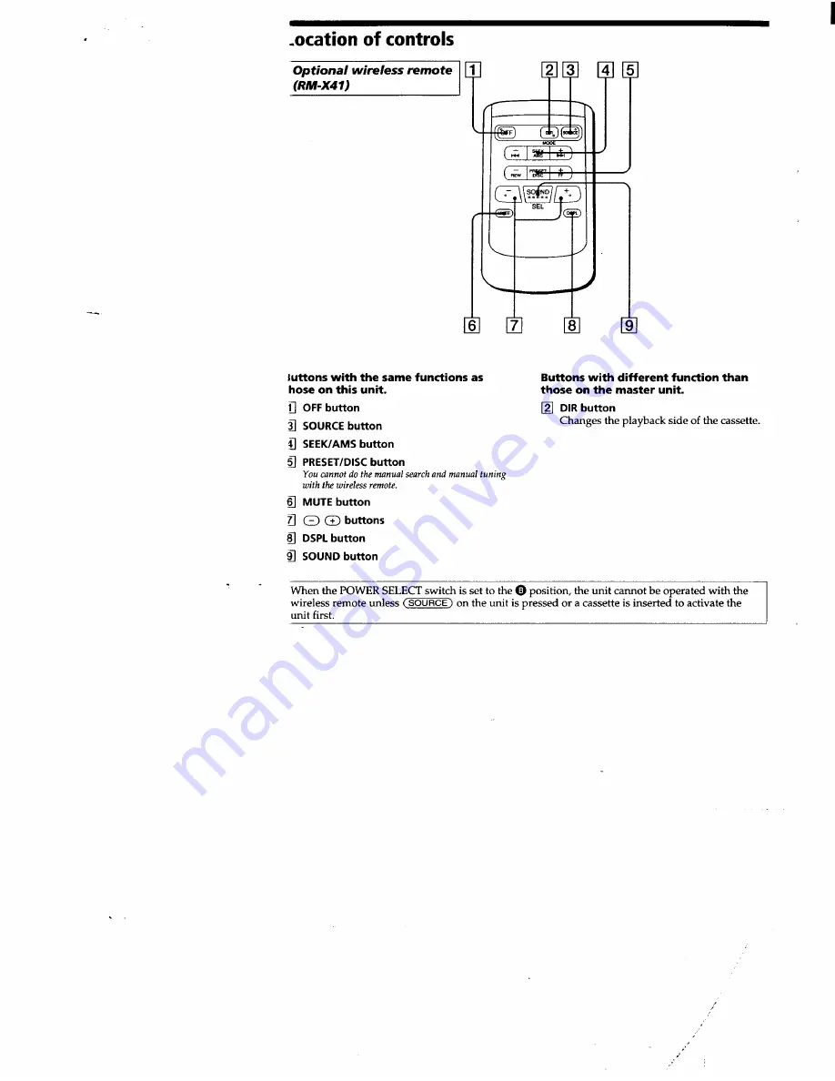 Sony XR-C500 Primary Operating Instructions Manual Download Page 18