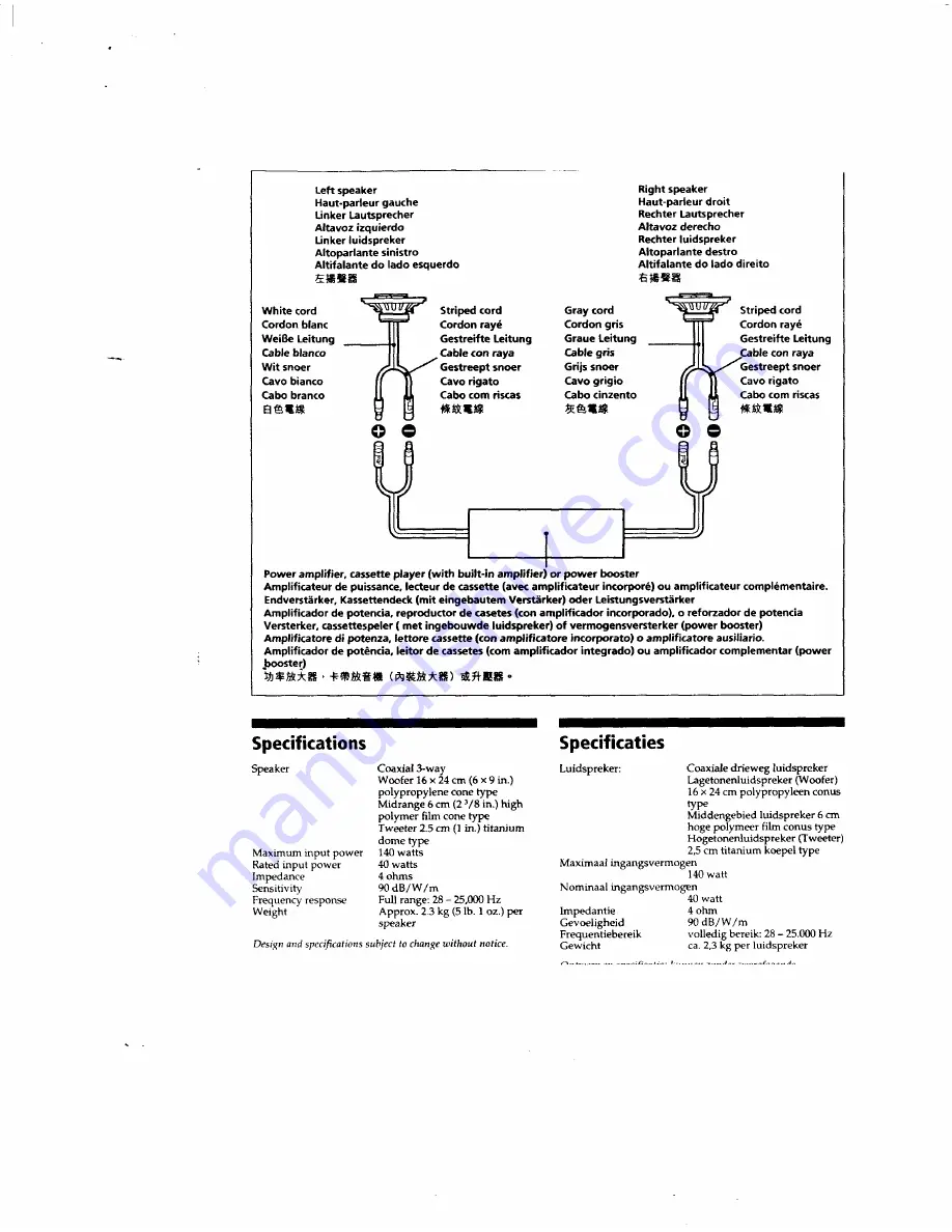 Sony XS-6953 Installation Instructions Manual Download Page 8