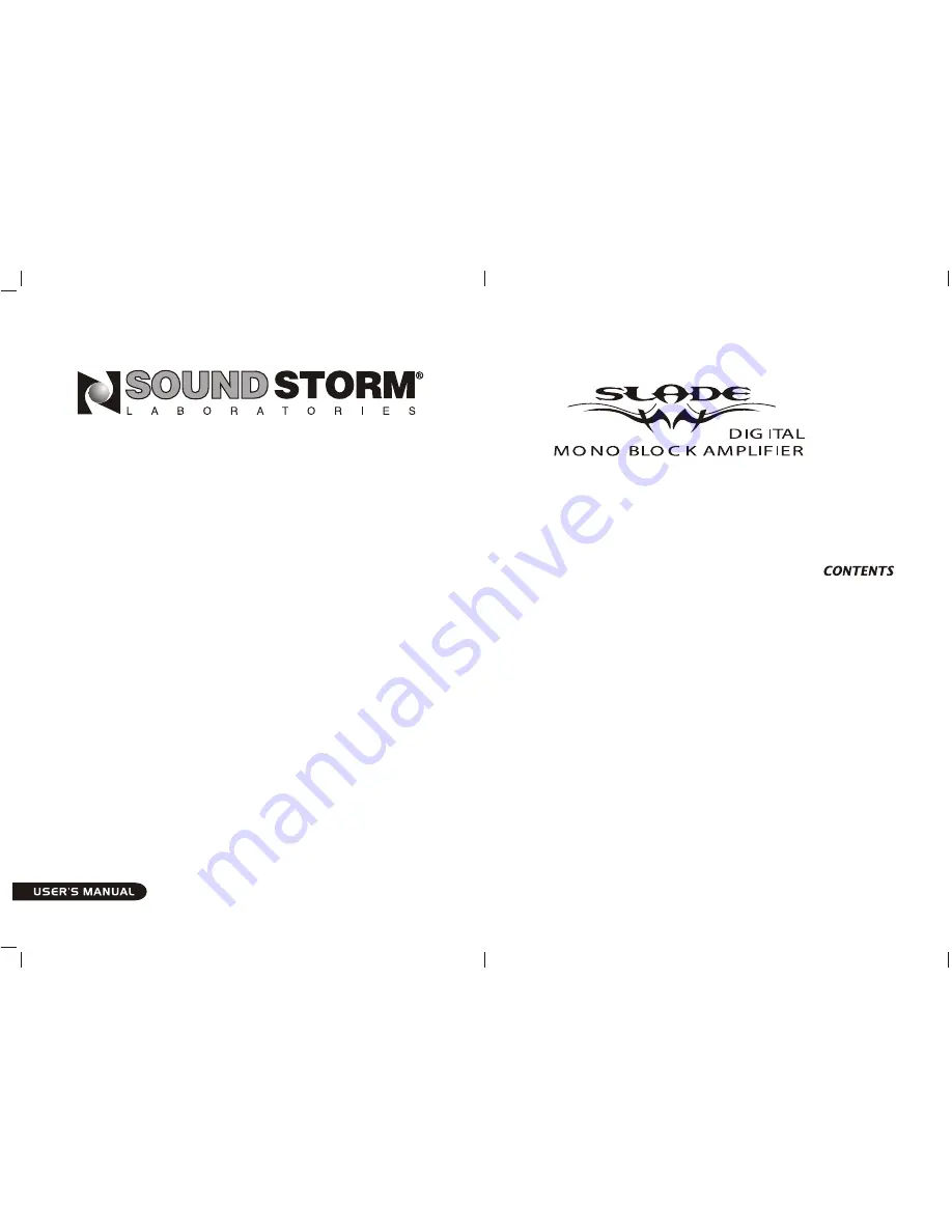 Sound Storm D3000SL User Manual Download Page 1