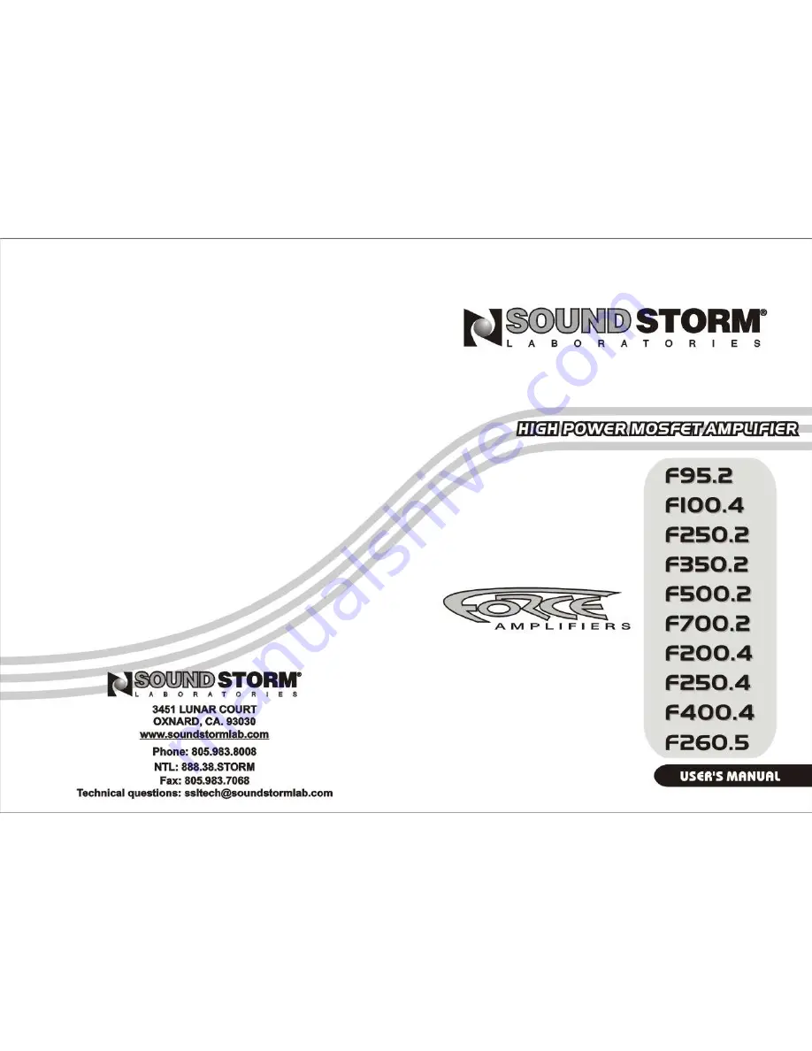 Sound Storm F200.4 User Manual Download Page 1