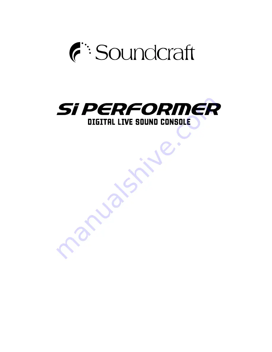 SoundCraft Si Performer User Manual Download Page 1