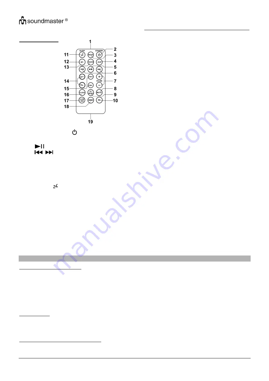 SOUNDMASTER UR600SW Manual Download Page 4