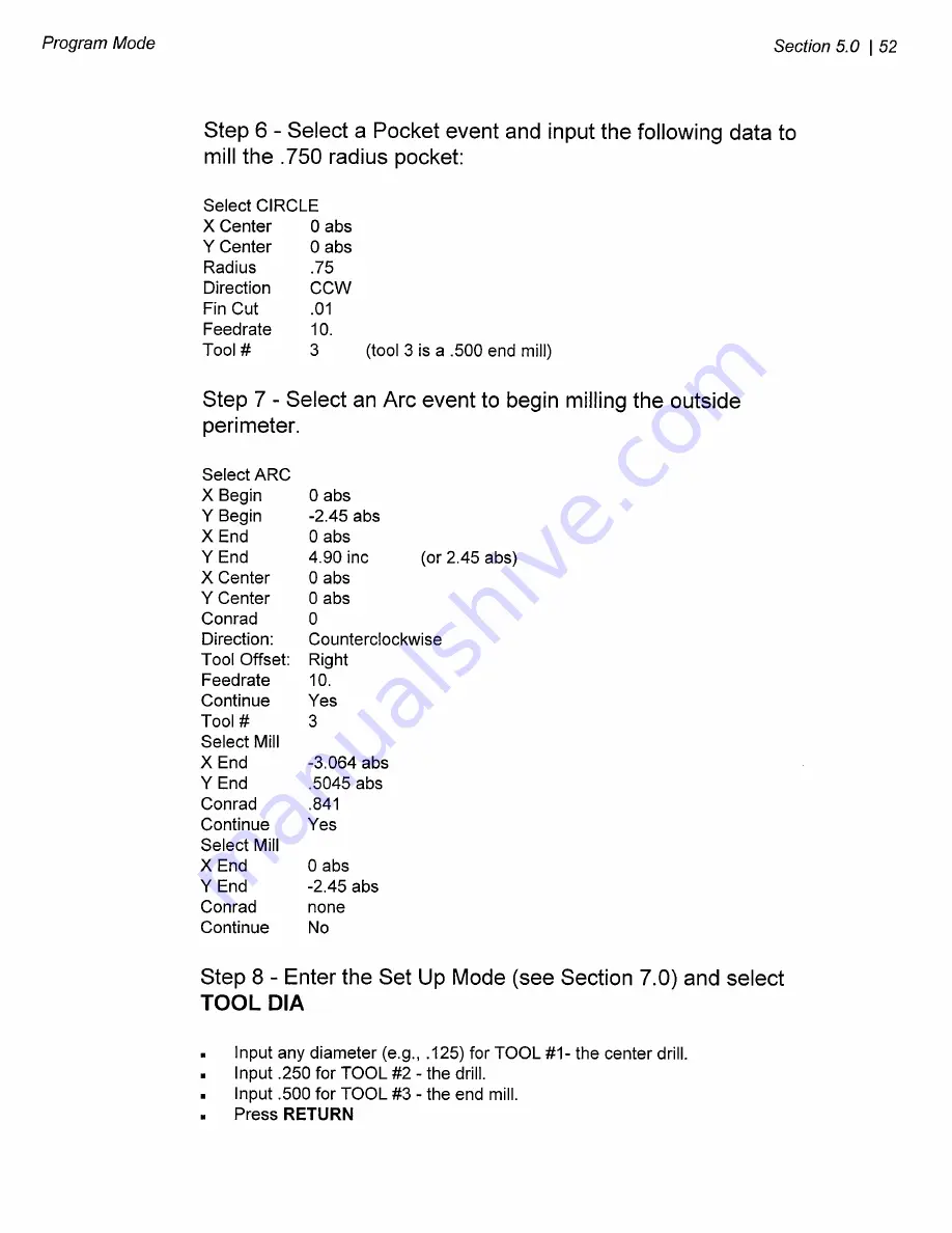 Southwestern Industries TRAK A.G.E. 2 Programming And Operating Manual Download Page 57