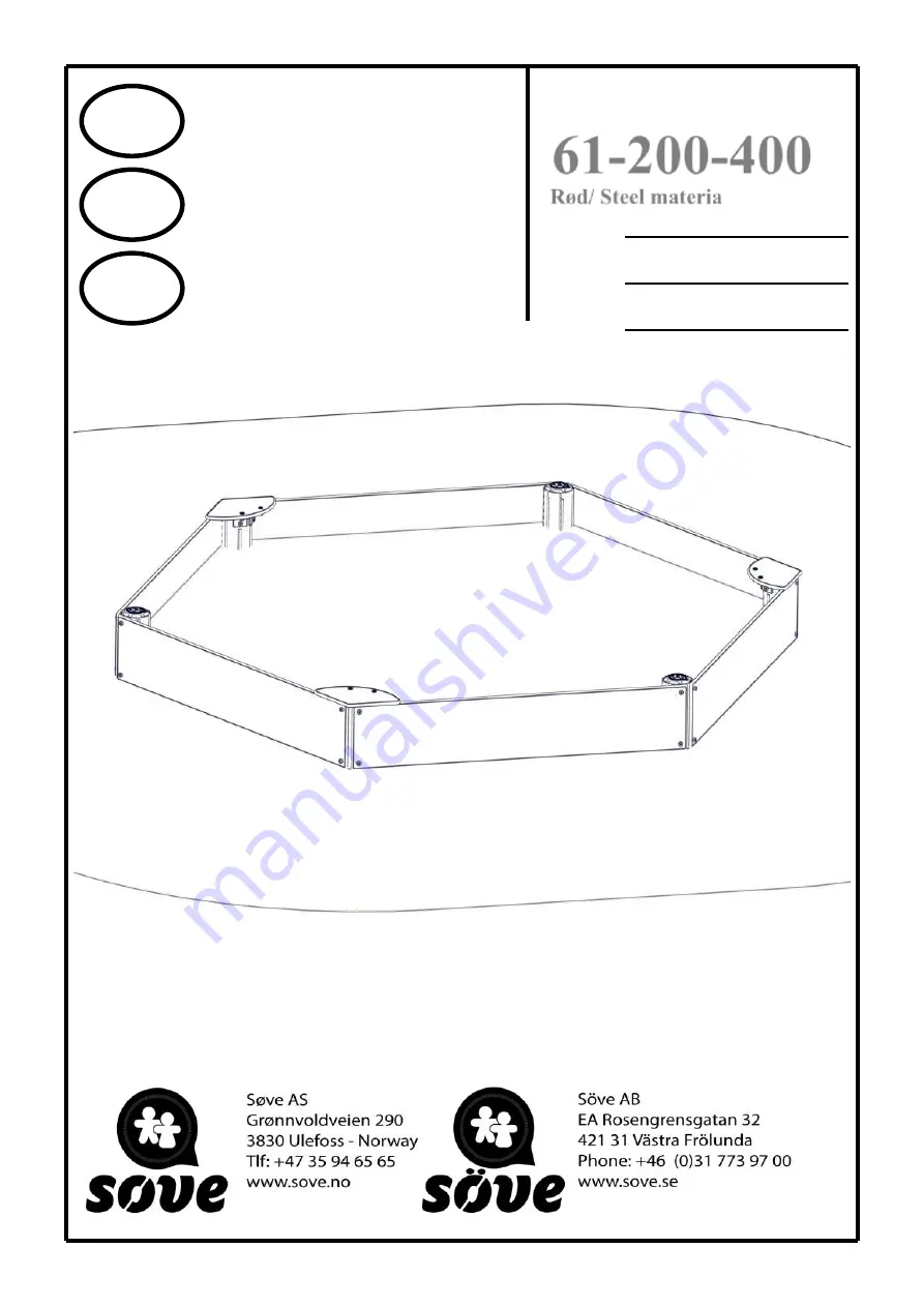 Sove 61-200-400 Assembly Instructions Manual Download Page 1