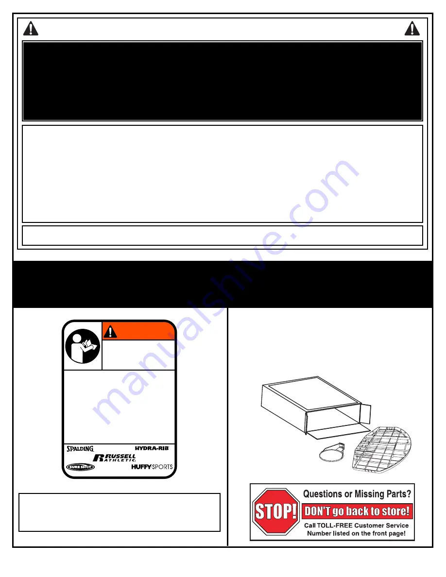 SPALDING M800031 Owner'S Manual Download Page 2