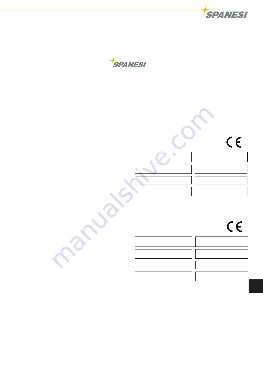 spanesi PONYBENCH BEPLUS Operating And Service Manual Download Page 185