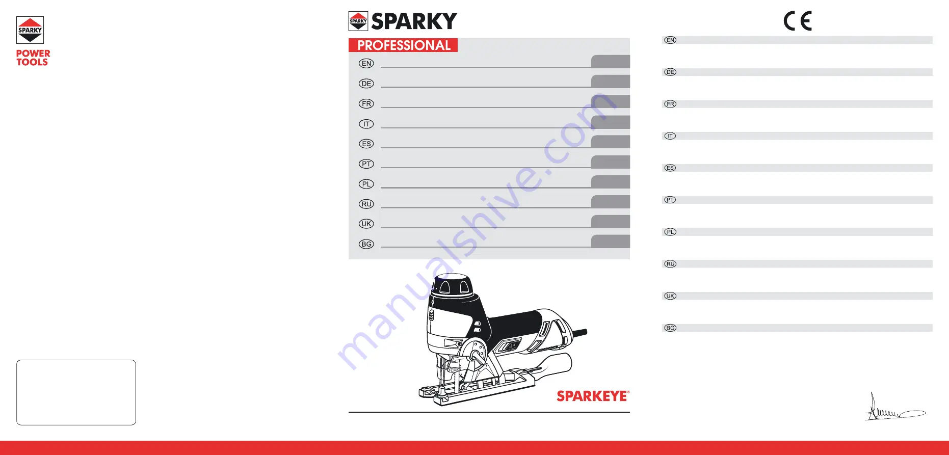 Sparky Group FSPE 85 Скачать руководство пользователя страница 1