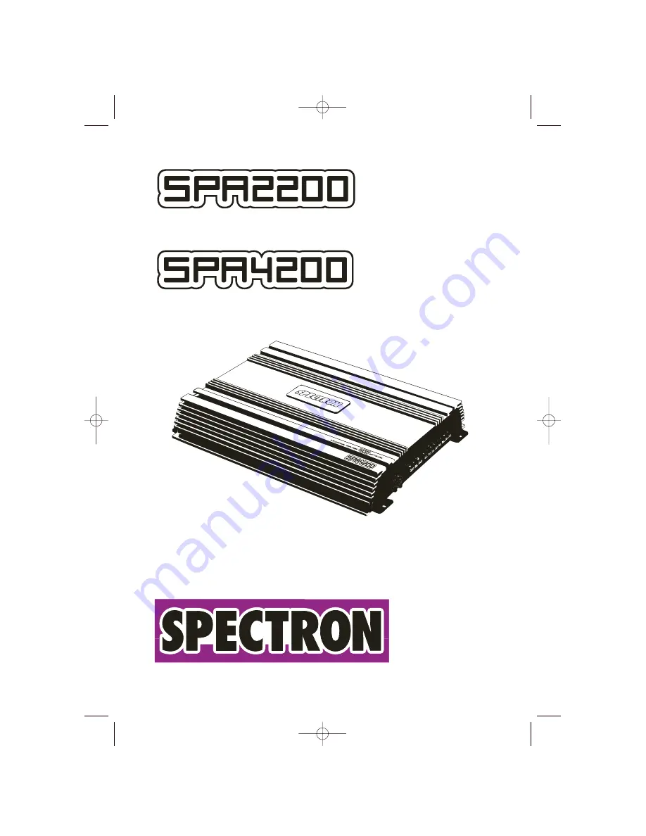 Spectron SP-A2200 Скачать руководство пользователя страница 1