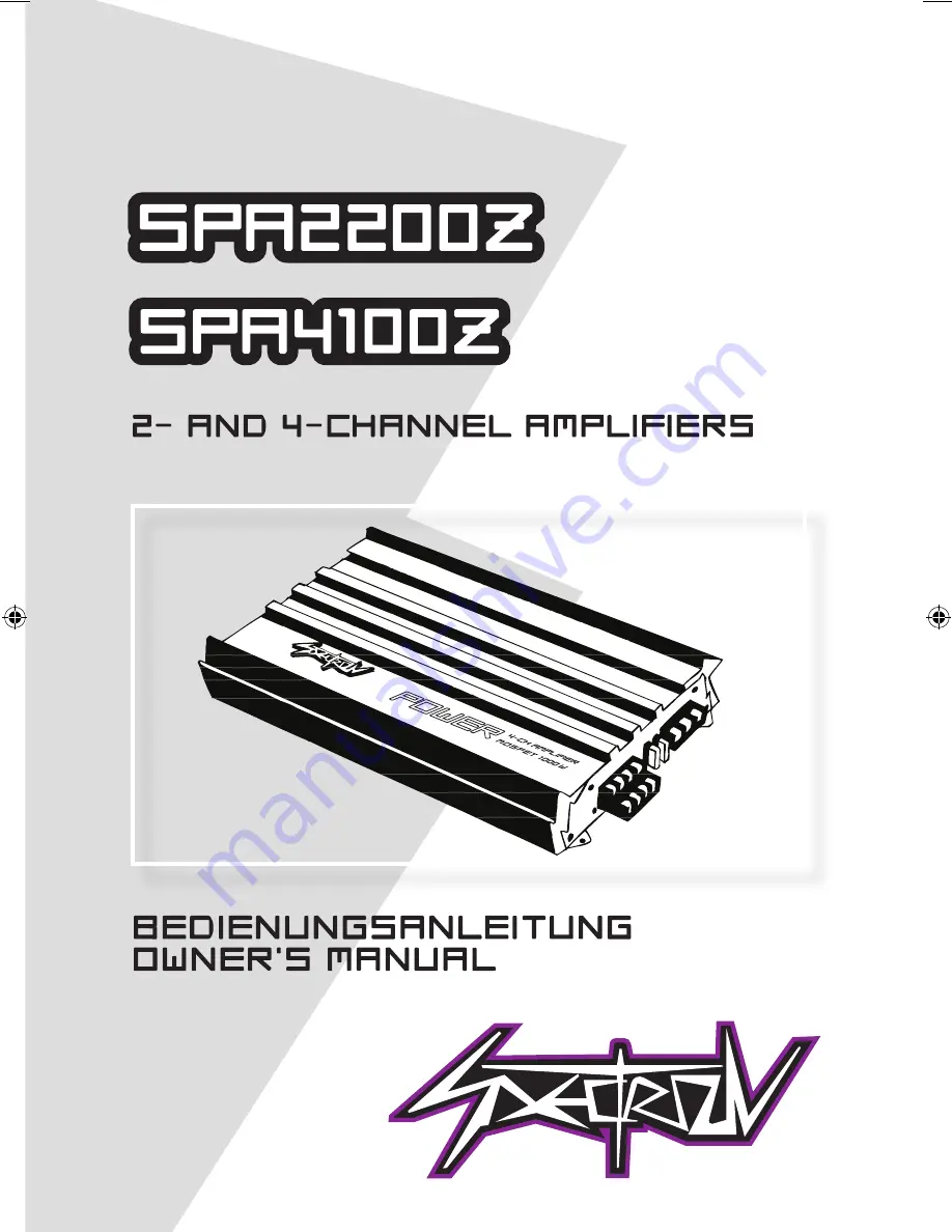 Spectron SPA2200Z Owner'S Manual Download Page 1