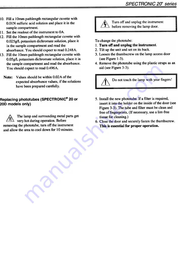 Spectronic 20 Operator'S Manual Download Page 21