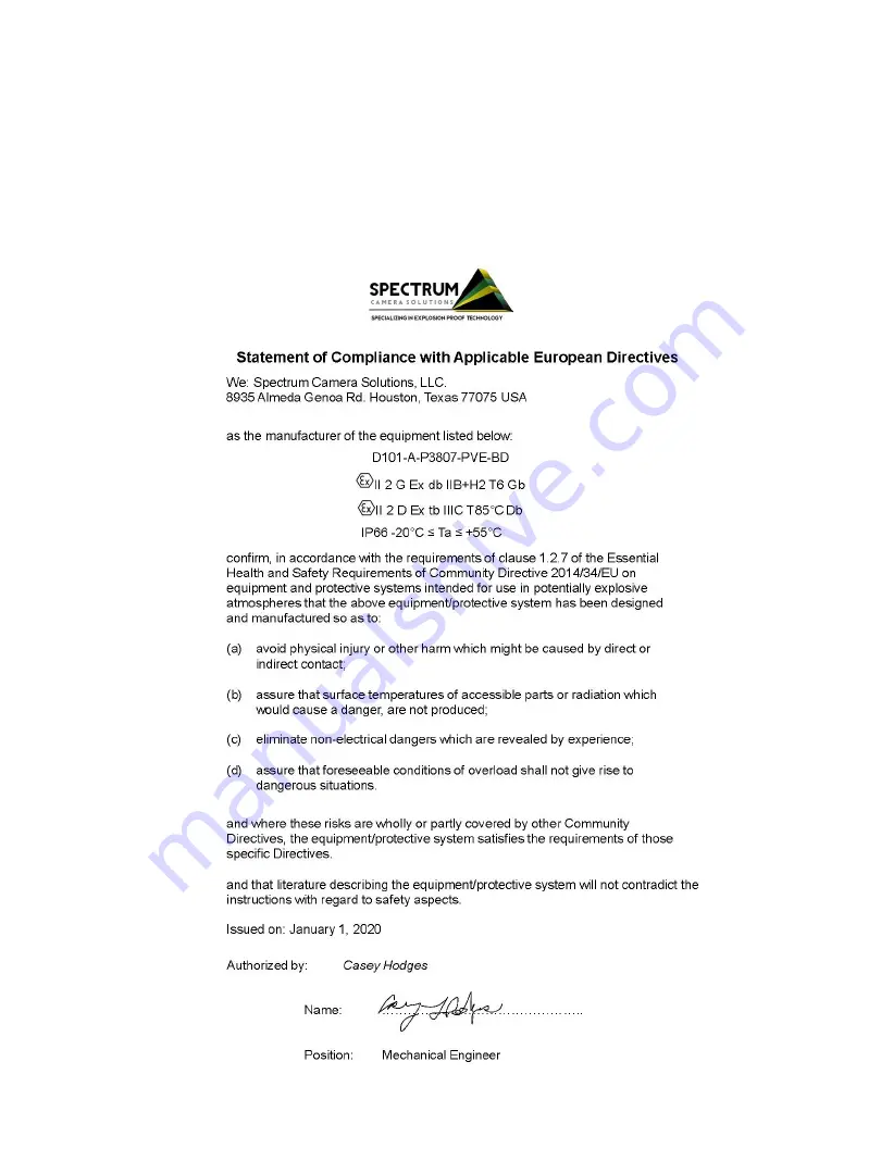 Spectrum D101-(X)-P3807-PVE-BD Series Instruction Manual Download Page 27