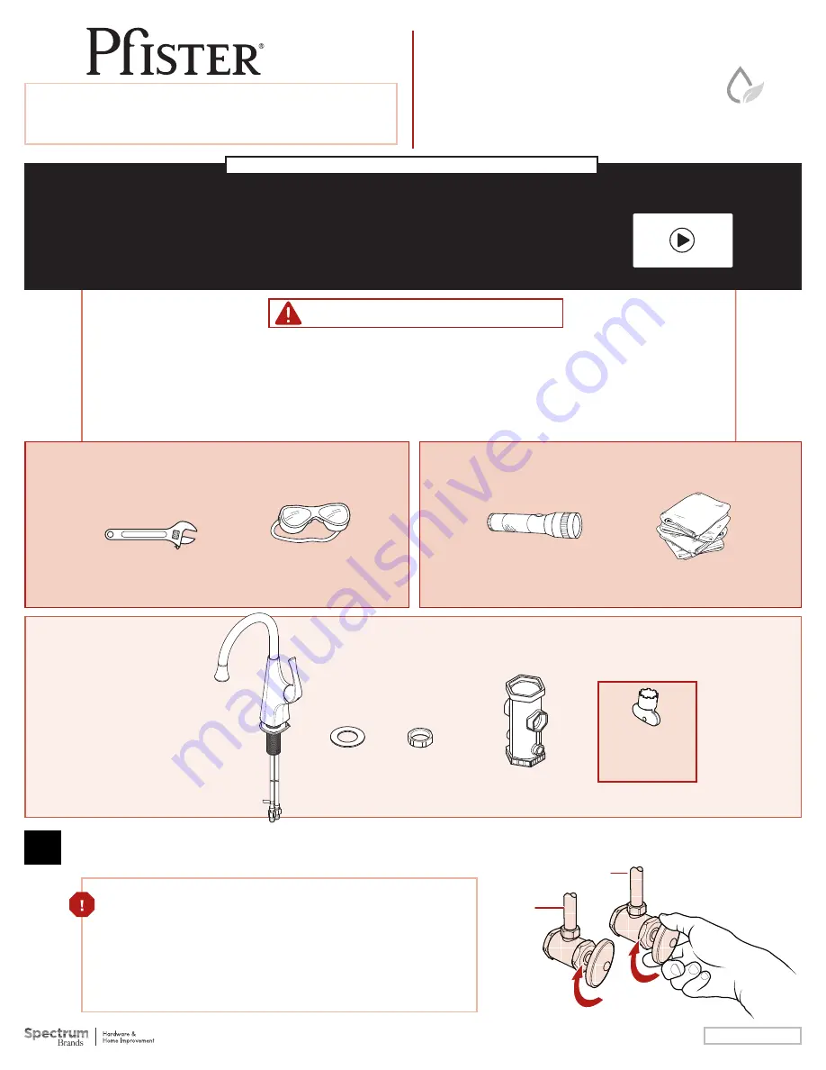 Spectrum Pfister Ladera F-072-LR Скачать руководство пользователя страница 1