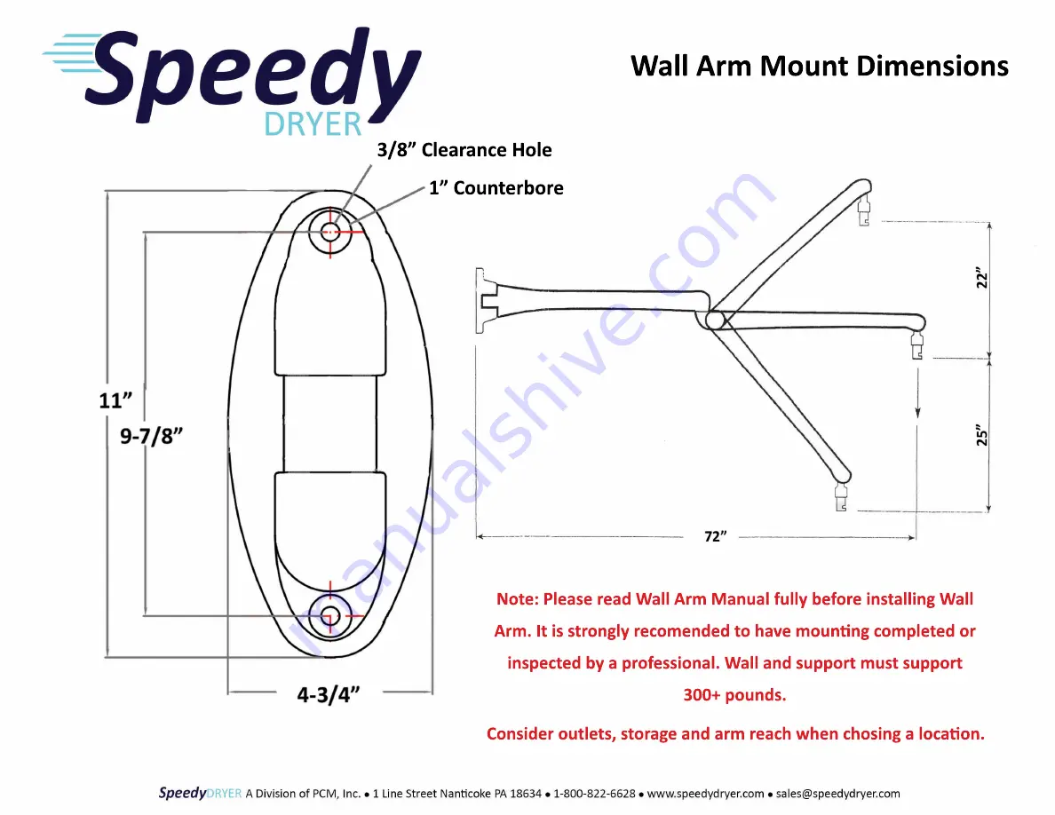 Speedy Dryer W1000 Installation Instructions Manual Download Page 3