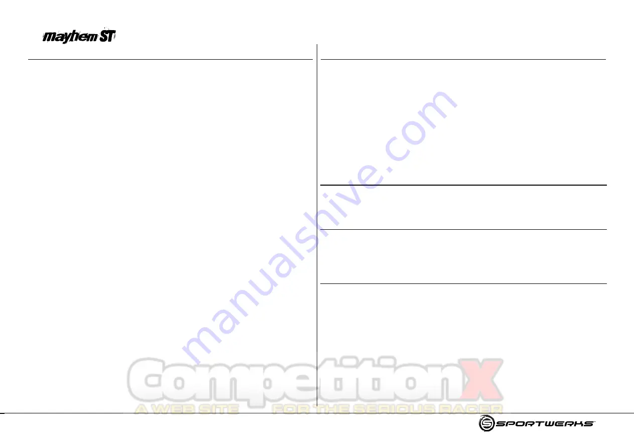 Sportwerks Mayhem ST Assembly And Operation Manual Download Page 29