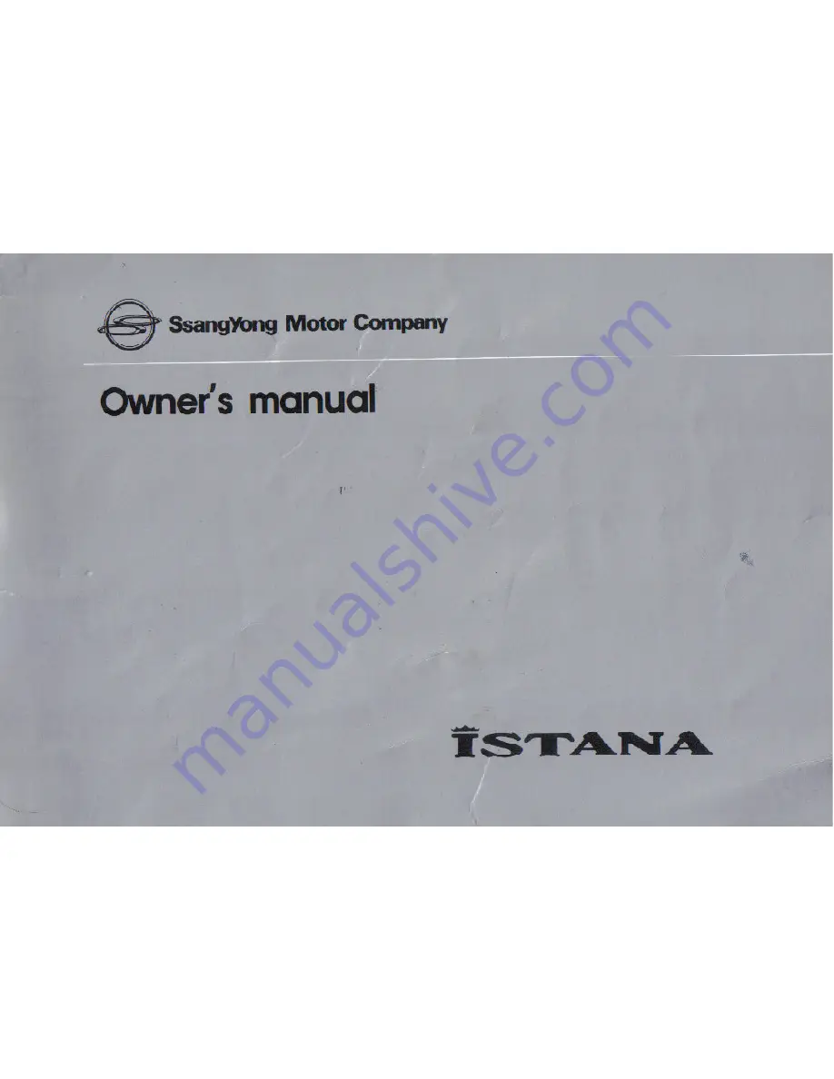 SSANGYONG Istana Owner'S Manual Download Page 1