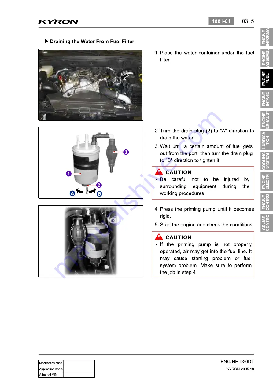 SSANGYONG Kyron D100 2005 Manual Download Page 291