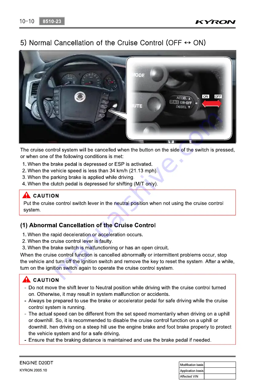 SSANGYONG Kyron D100 2005 Manual Download Page 358