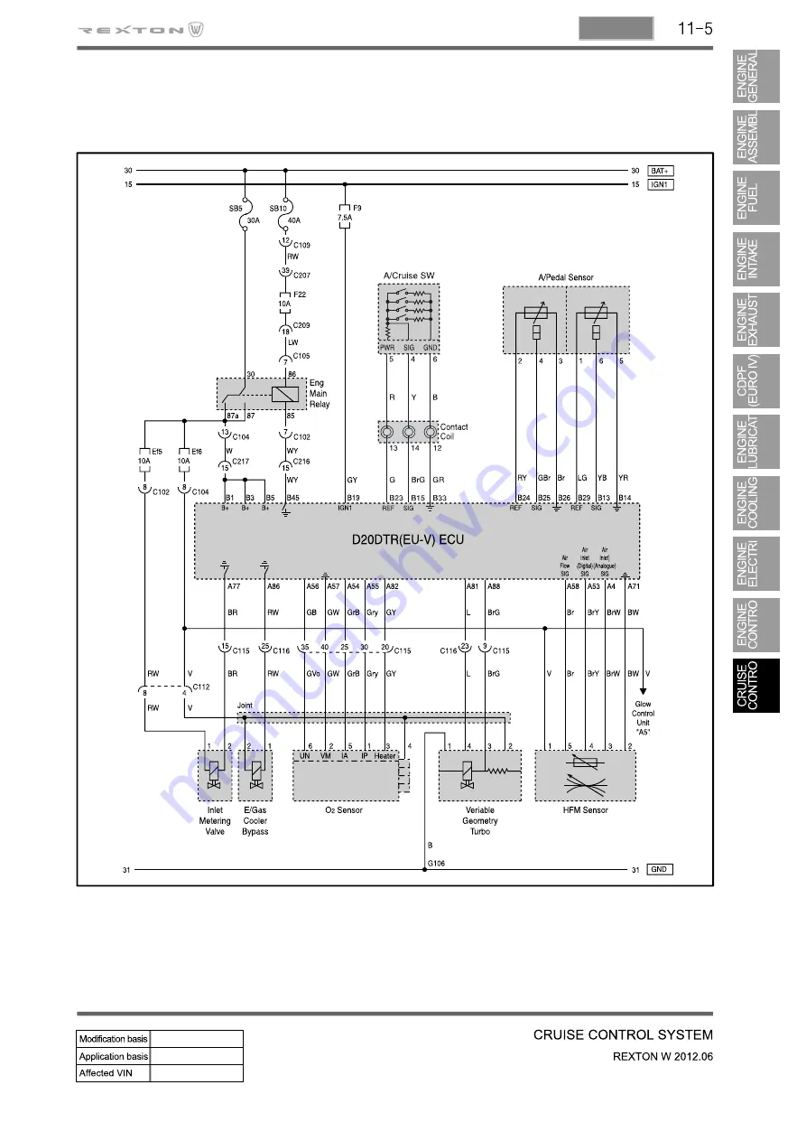 SSANGYONG Rexton Y290 2012 Manual Download Page 45