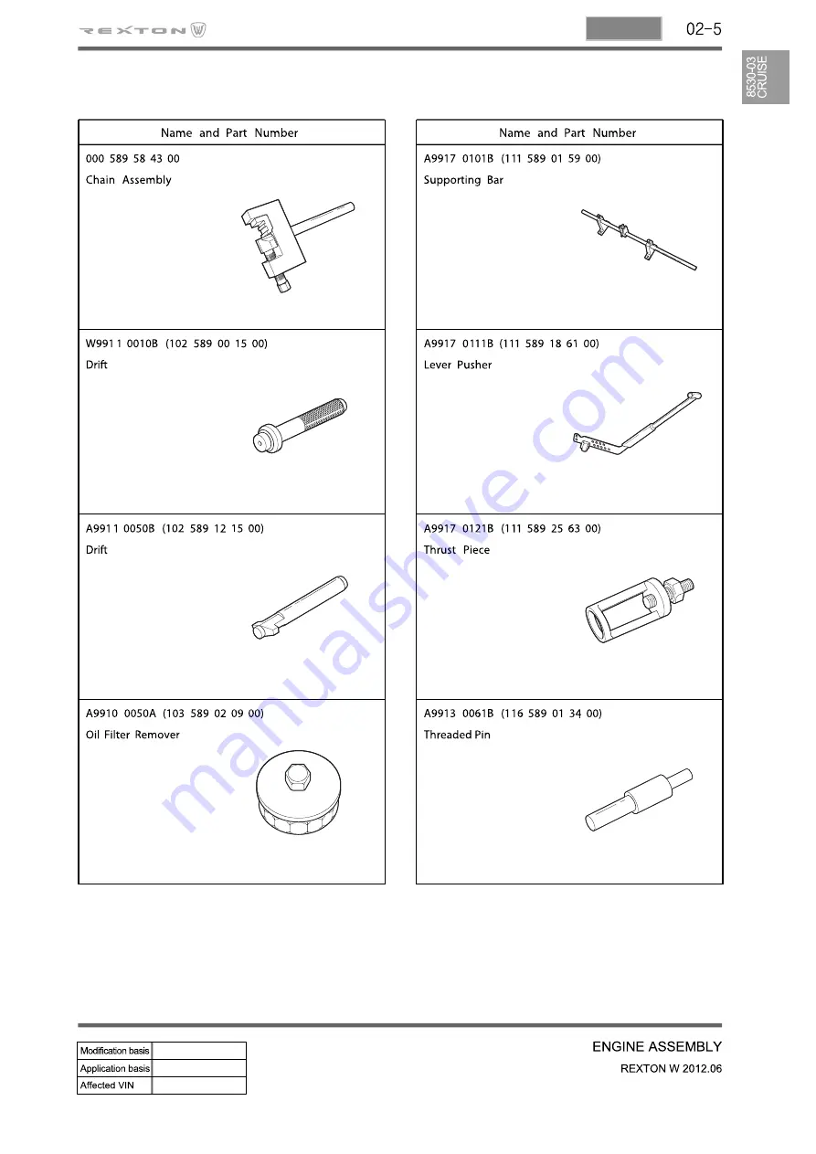 SSANGYONG Rexton Y290 2012 Manual Download Page 59