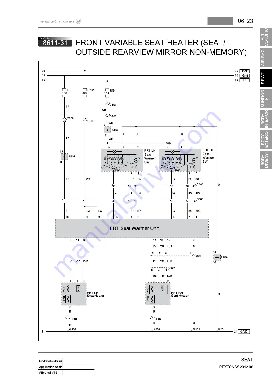 SSANGYONG Rexton Y290 2012 Manual Download Page 659