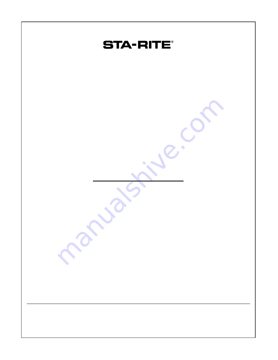 STA-RITE SR-2700 Скачать руководство пользователя страница 1