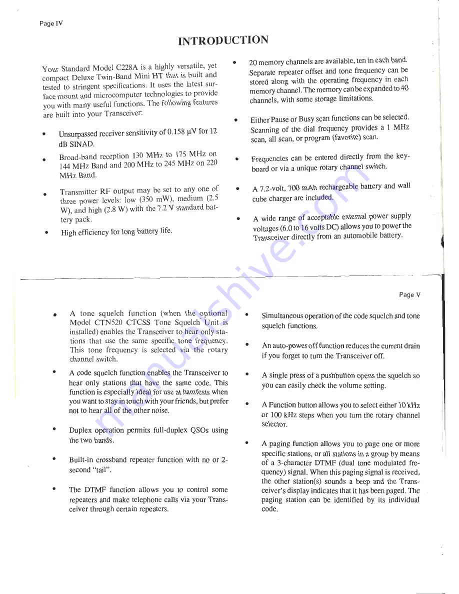 Standard c228a Owner'S Manual Download Page 3