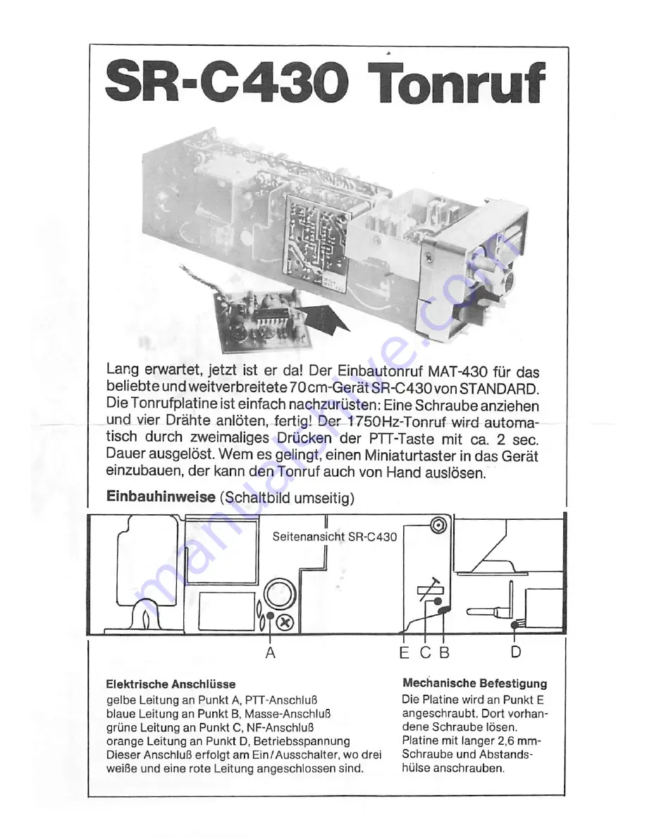 Standard C430 Operating Instructions Manual Download Page 24