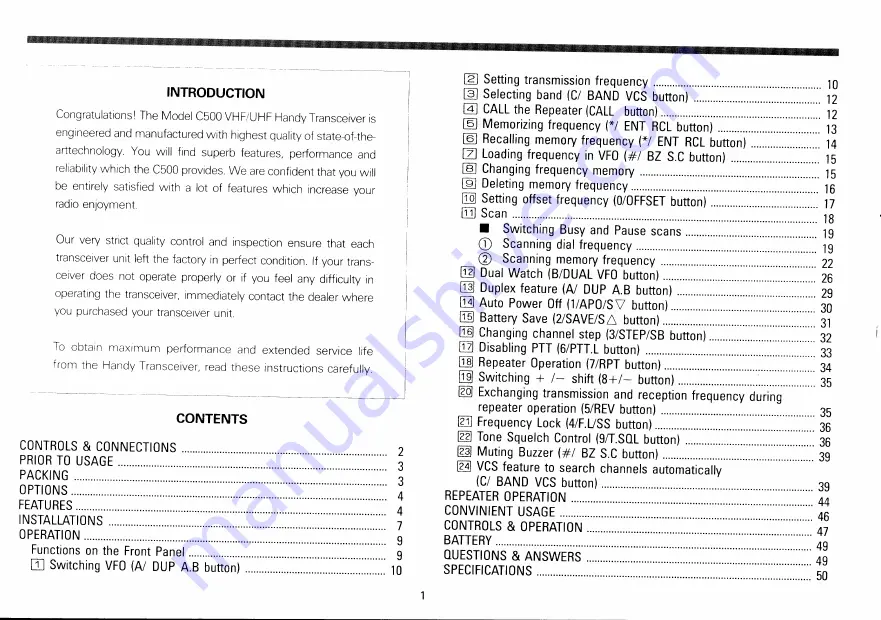 Standard C500E Owner'S Manual Download Page 2