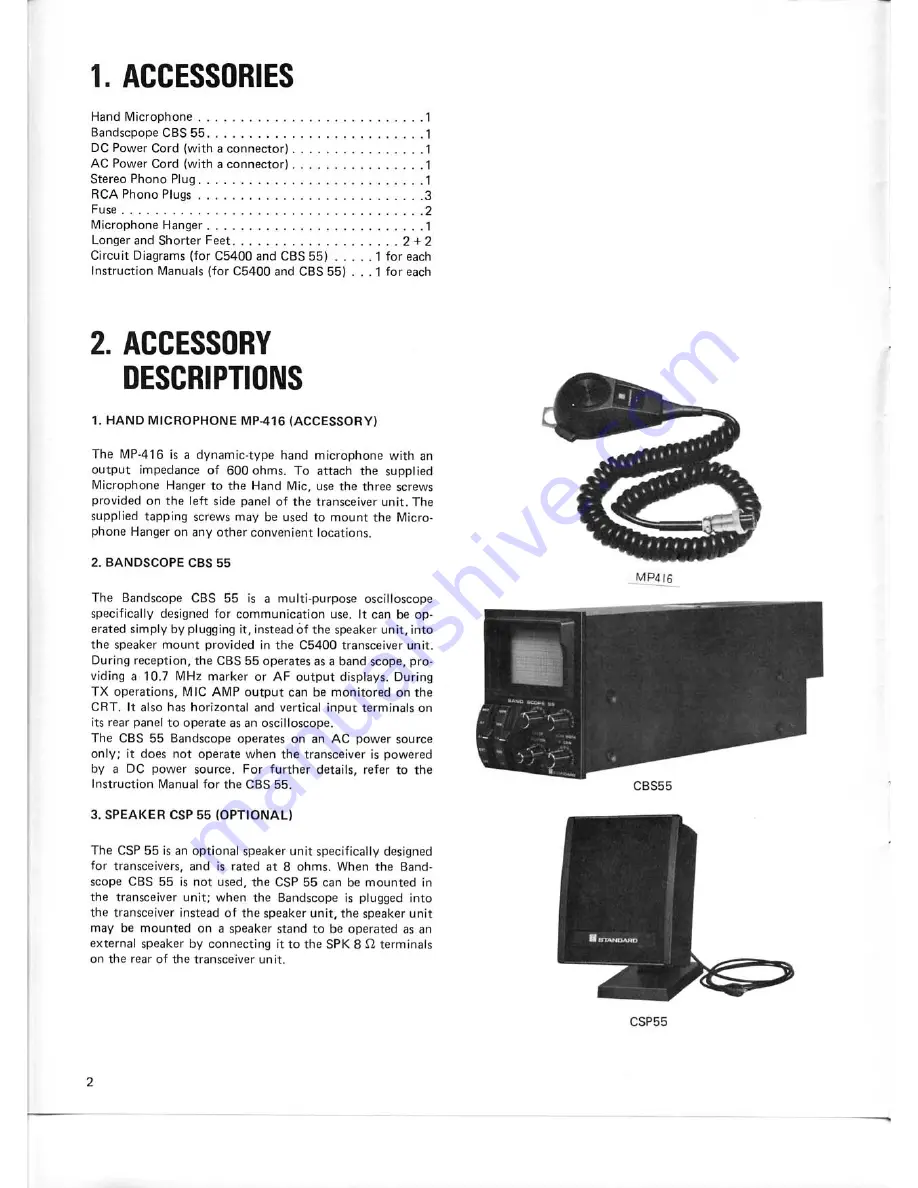 Standard C5400 Скачать руководство пользователя страница 4