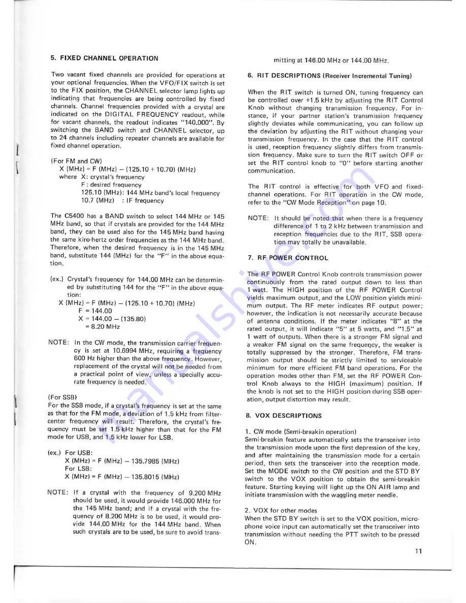 Standard C5400 Owner'S Manual Download Page 13