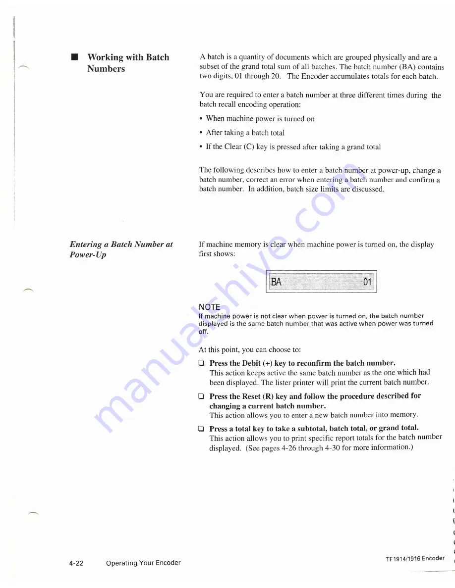 Standart Register TE1914 Operator'S Manual Download Page 54