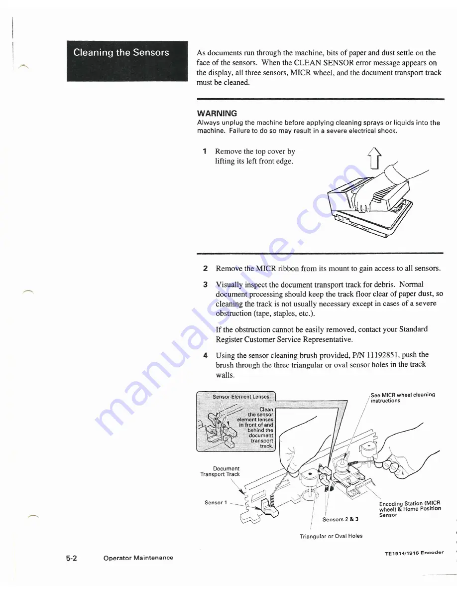 Standart Register TE1914 Operator'S Manual Download Page 65