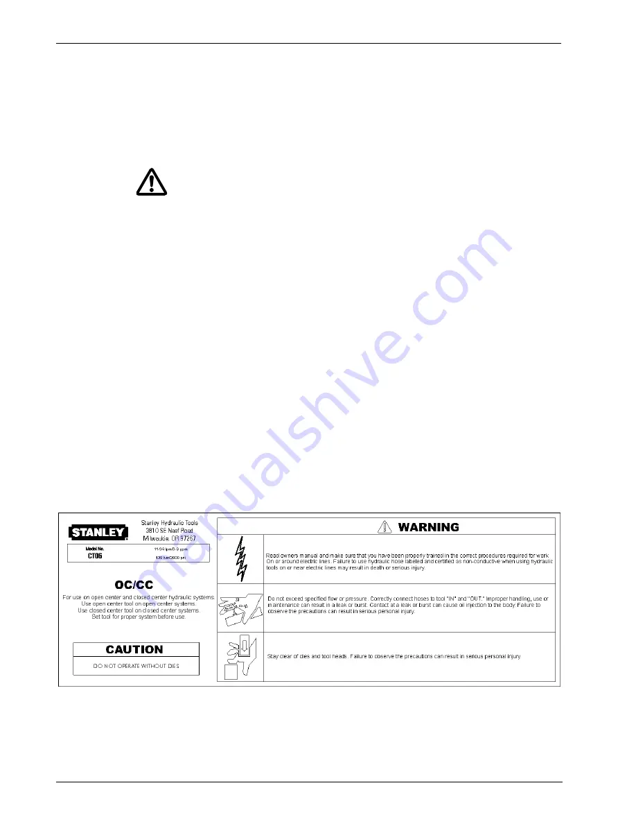 Stanley CT06 Safety And Operation Manual Download Page 10