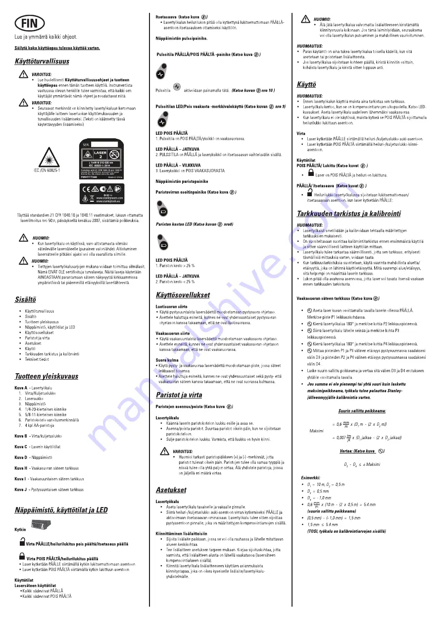 Stanley FCL-G Скачать руководство пользователя страница 20