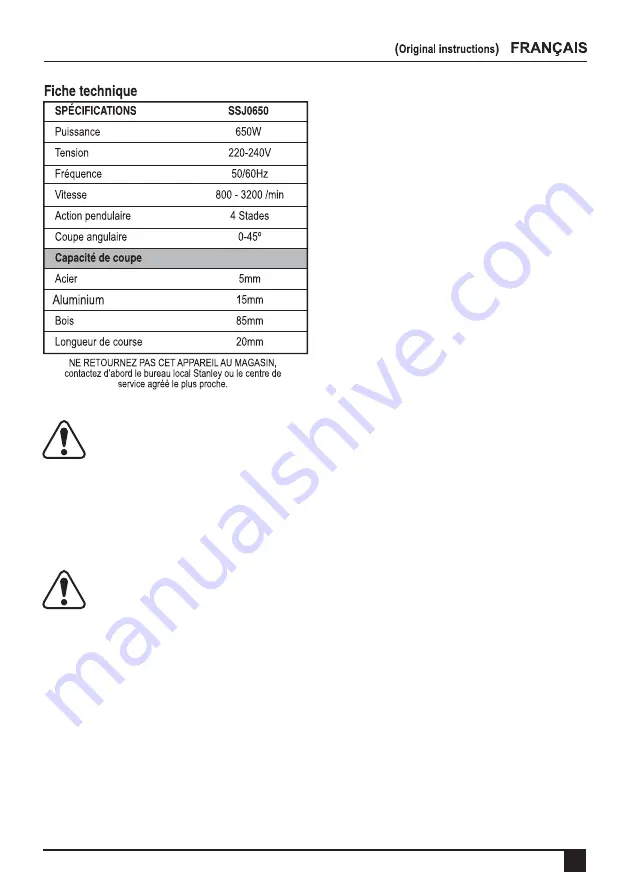 Stanley SSJ0650 Instructions Manual Download Page 9