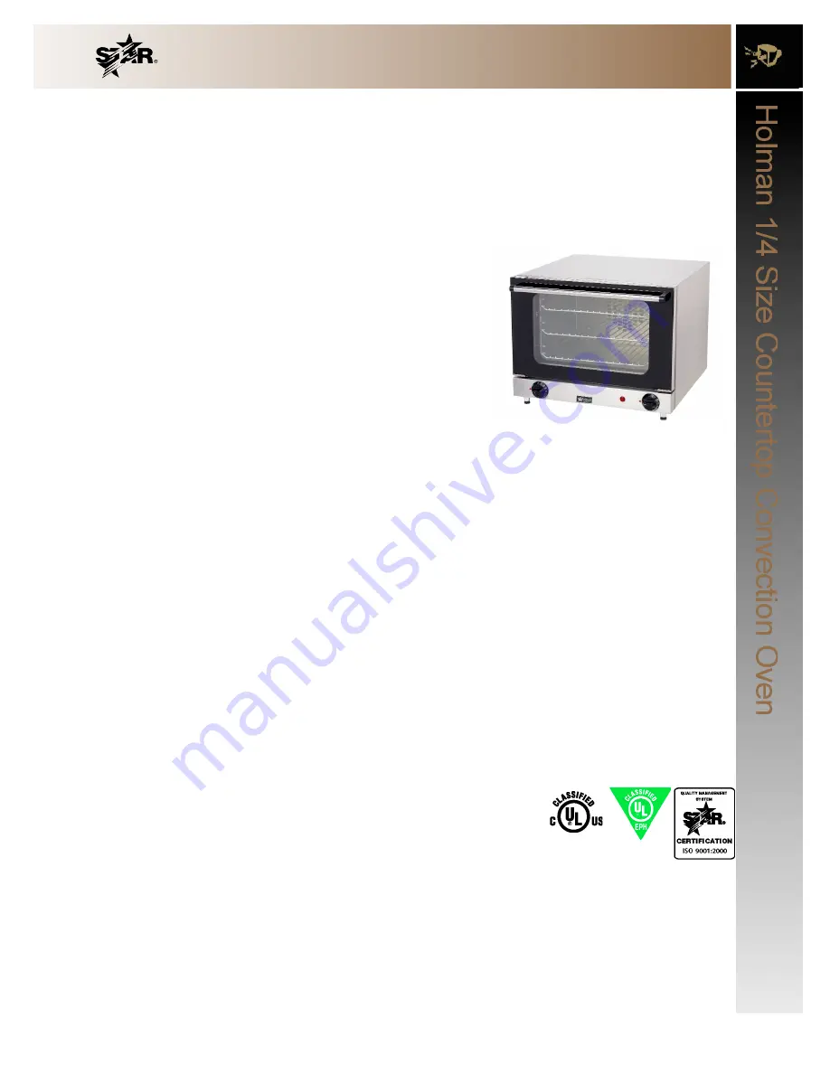 Star Manufacturing Holman CCOQ-3 Specification Sheet Download Page 1