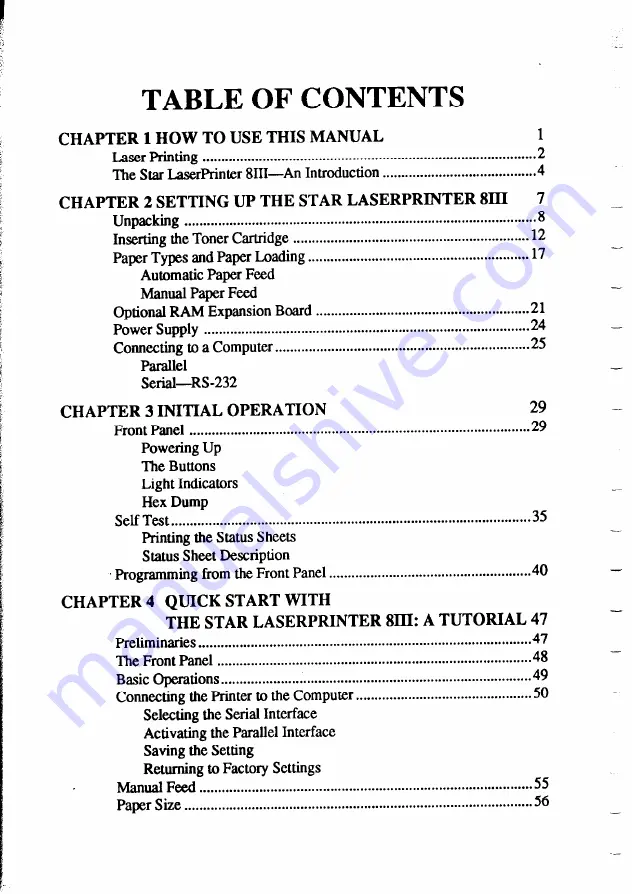 Star Micronics LaserPrinter 8III Скачать руководство пользователя страница 4