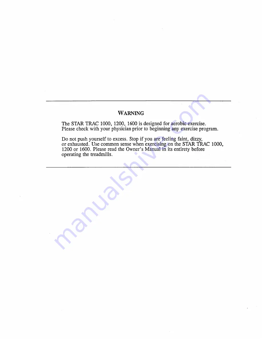 Star Trac 1000 Owner'S Manual Download Page 3