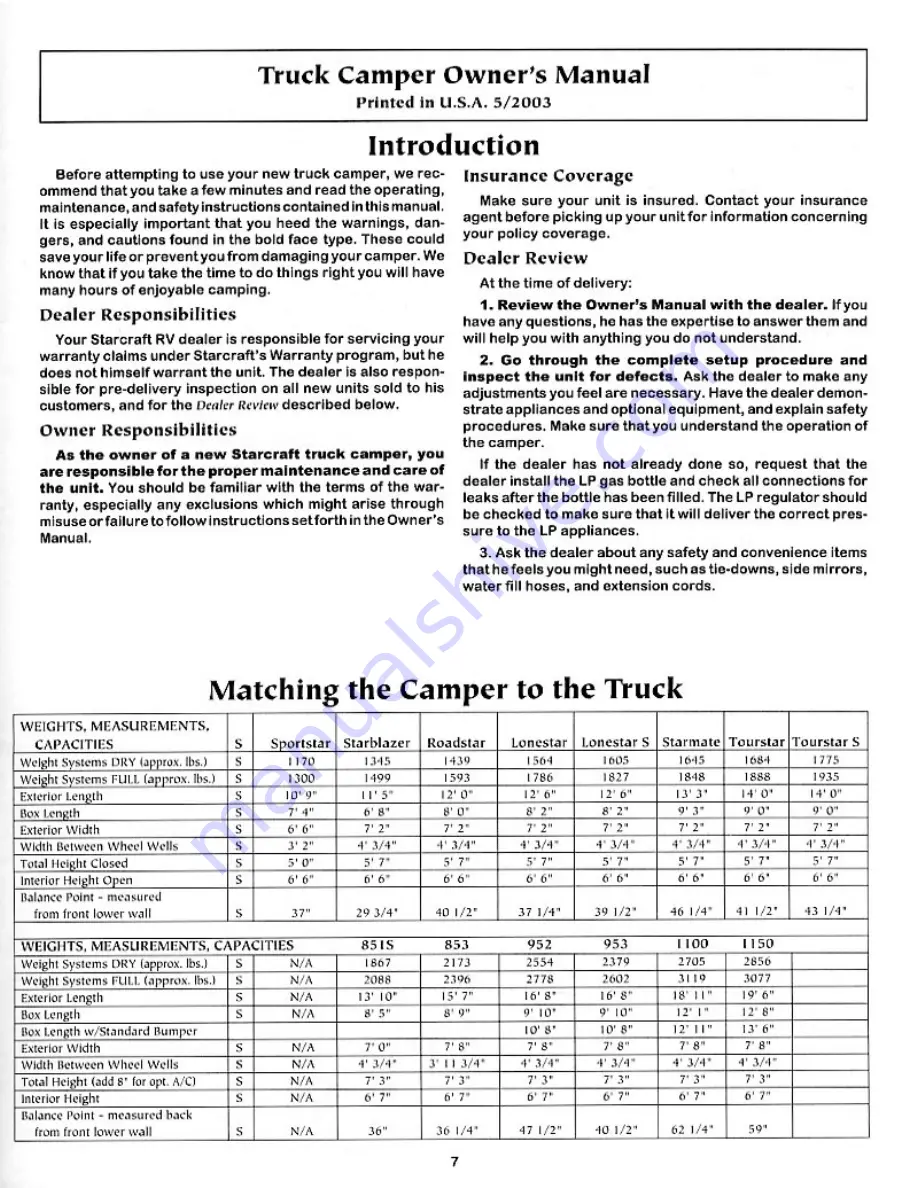 Starcraft 2004 Lonestar Owner'S Manual Download Page 9