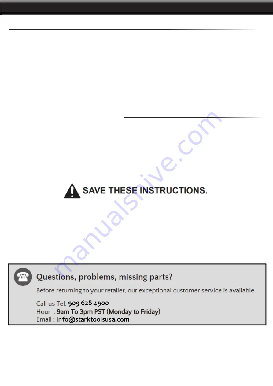 Stark 71042 Owner'S Manual And Safety Instructions Download Page 7