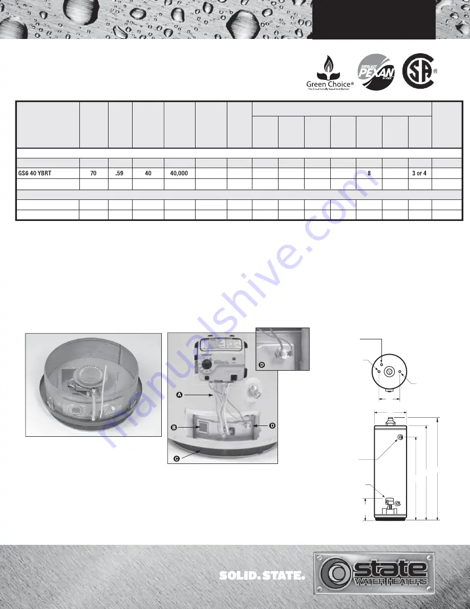 State Water Heaters 200 Series Brochure & Specs Download Page 2