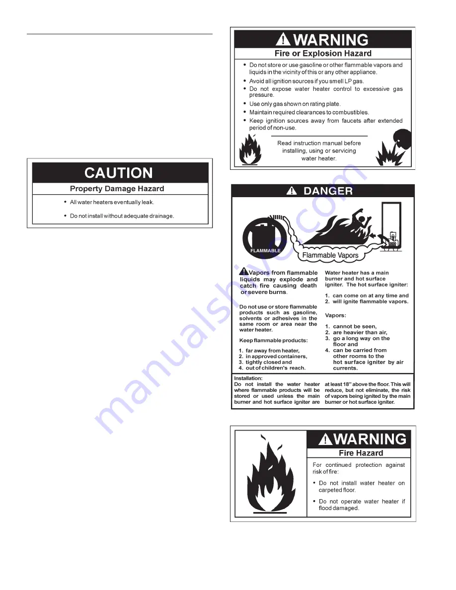 State Water Heaters A B C D E F 100 Instruction Manual Download Page 10