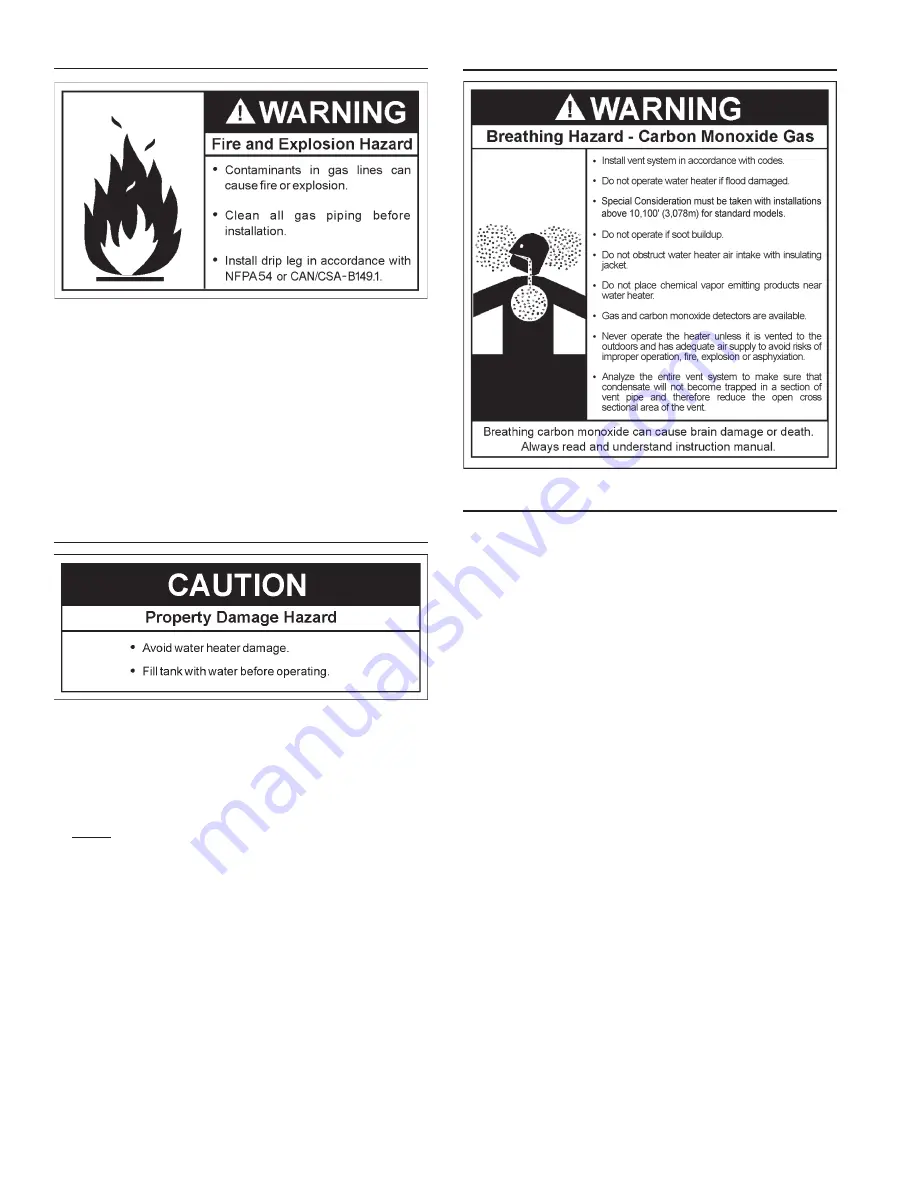 State Water Heaters A B C D E F 100 Instruction Manual Download Page 16