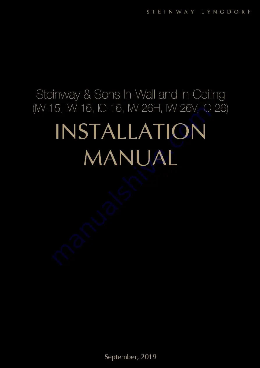 STEINWAY LYNGDORF IC-16 Installation Manual Download Page 1