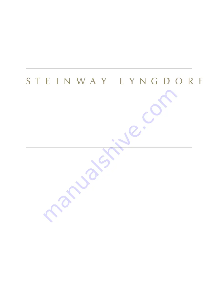 STEINWAY LYNGDORF P1 Скачать руководство пользователя страница 1