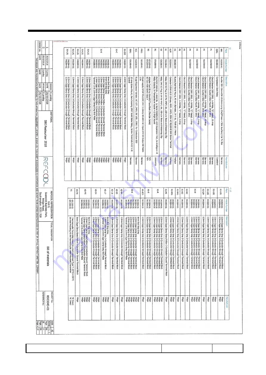 SteriFeed S90 Installation And Maintenance Manual Download Page 67