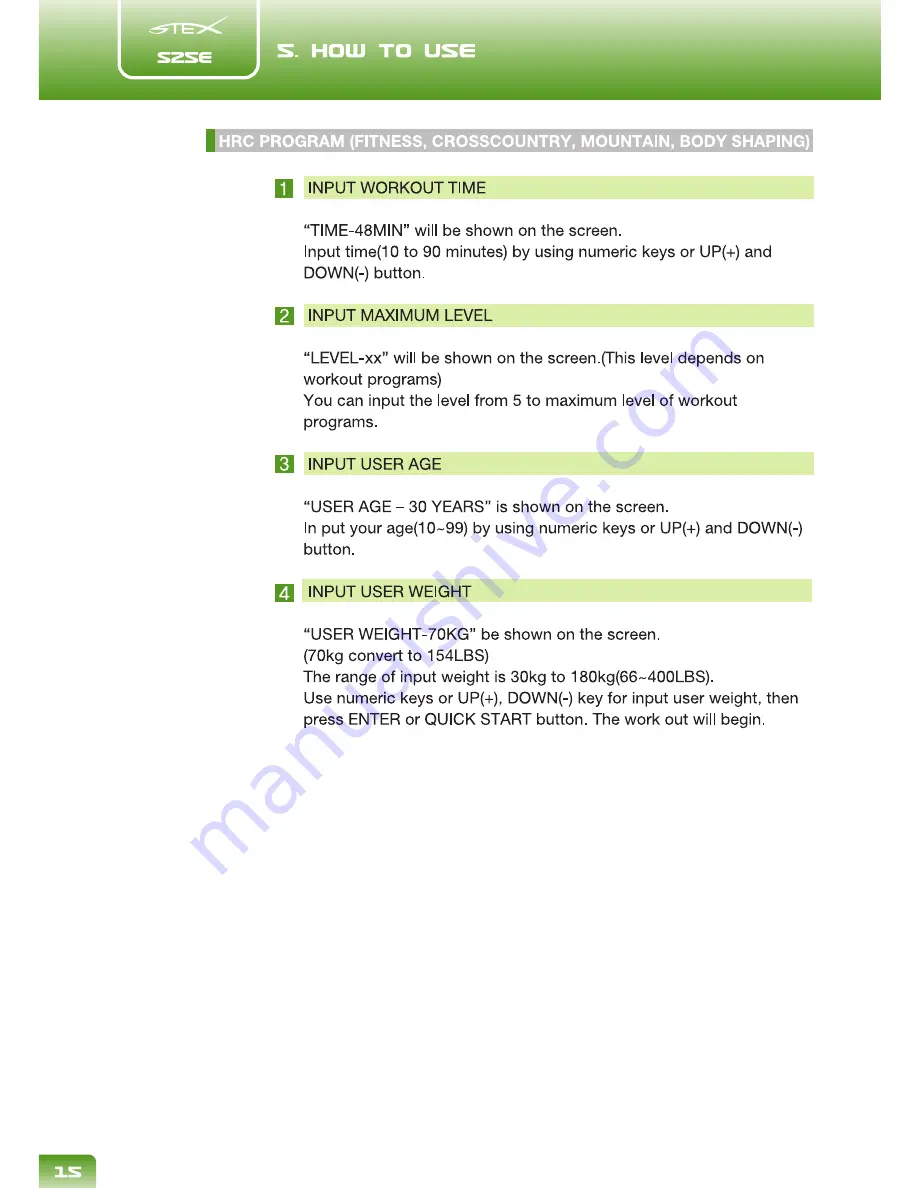 stex S2SE Operation Manual Download Page 17